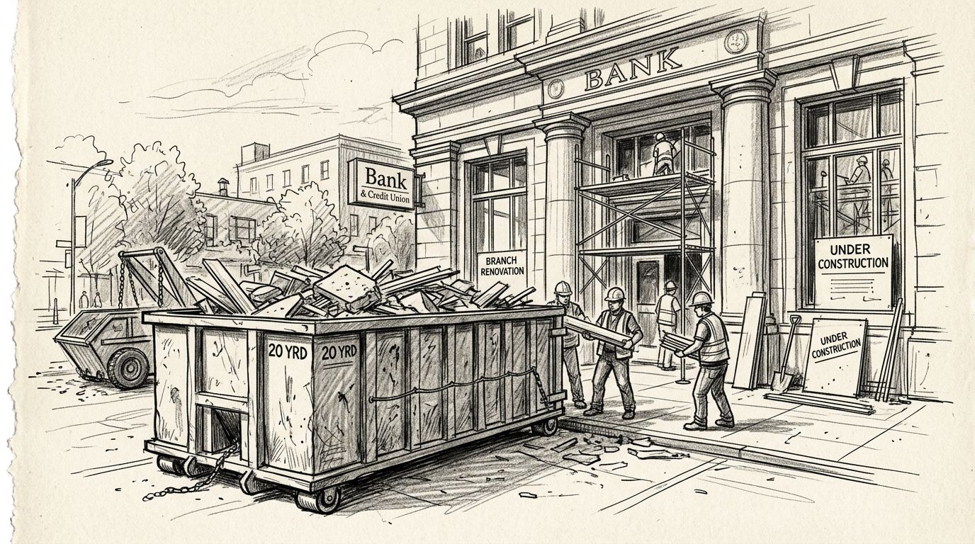 Best dumpster rental for bank and credit union renovations