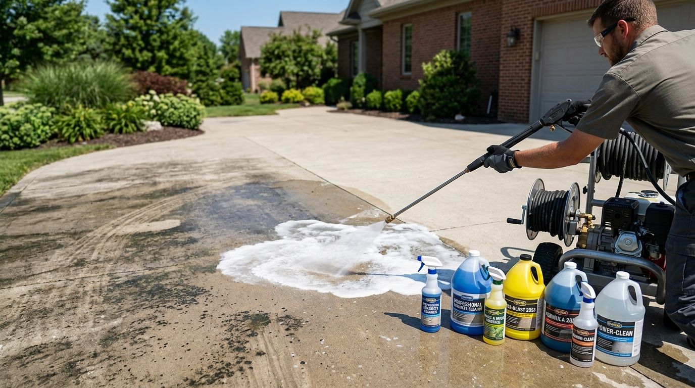 Best pressure cleaning chemicals for concrete driveways 2026