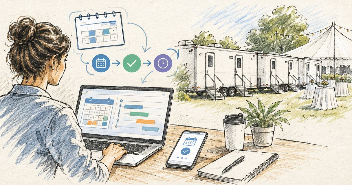 How to connect restroom trailer bookings to event timelines
