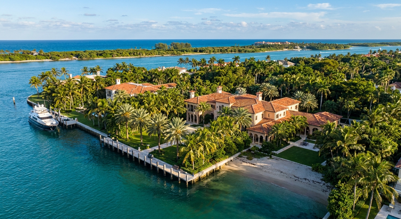 Waterfront estates for privacy seekers in Manalapan