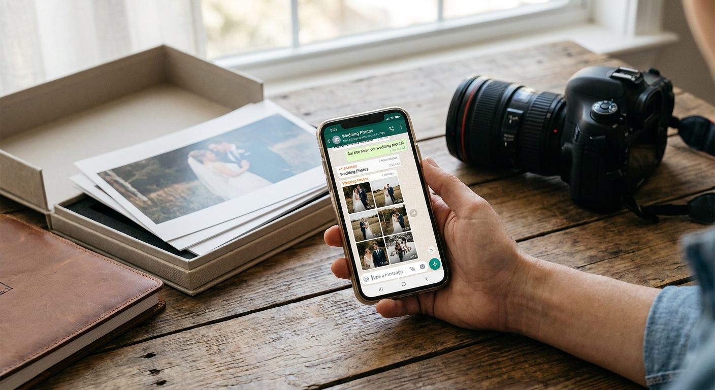 WhatsApp photo delivery for wedding photographers
