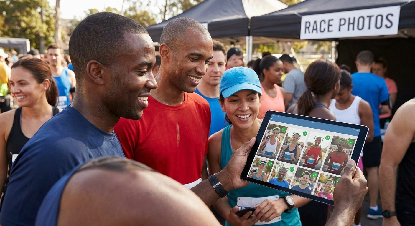 Face recognition photo finder for marathon runners