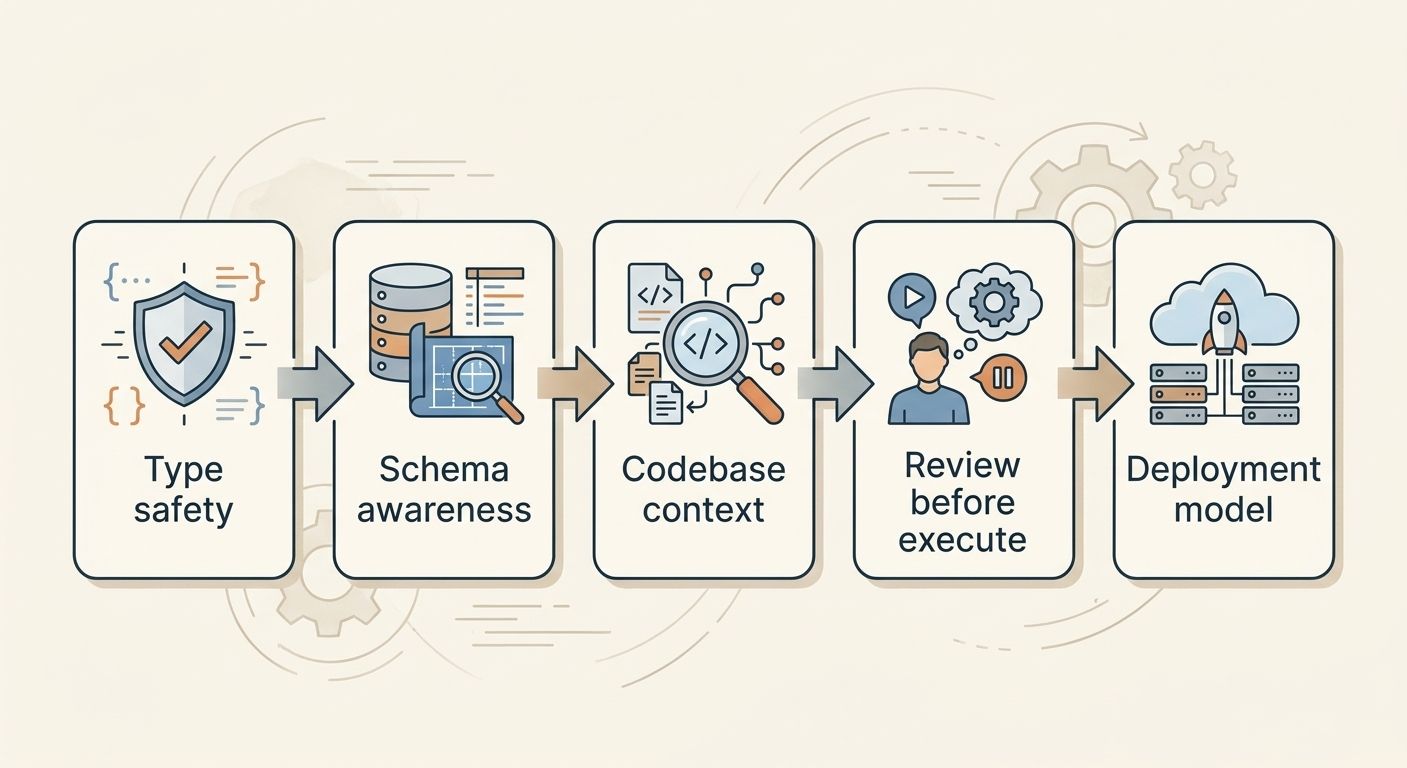 Five criteria for evaluating an AI code generation tool for TypeScript
