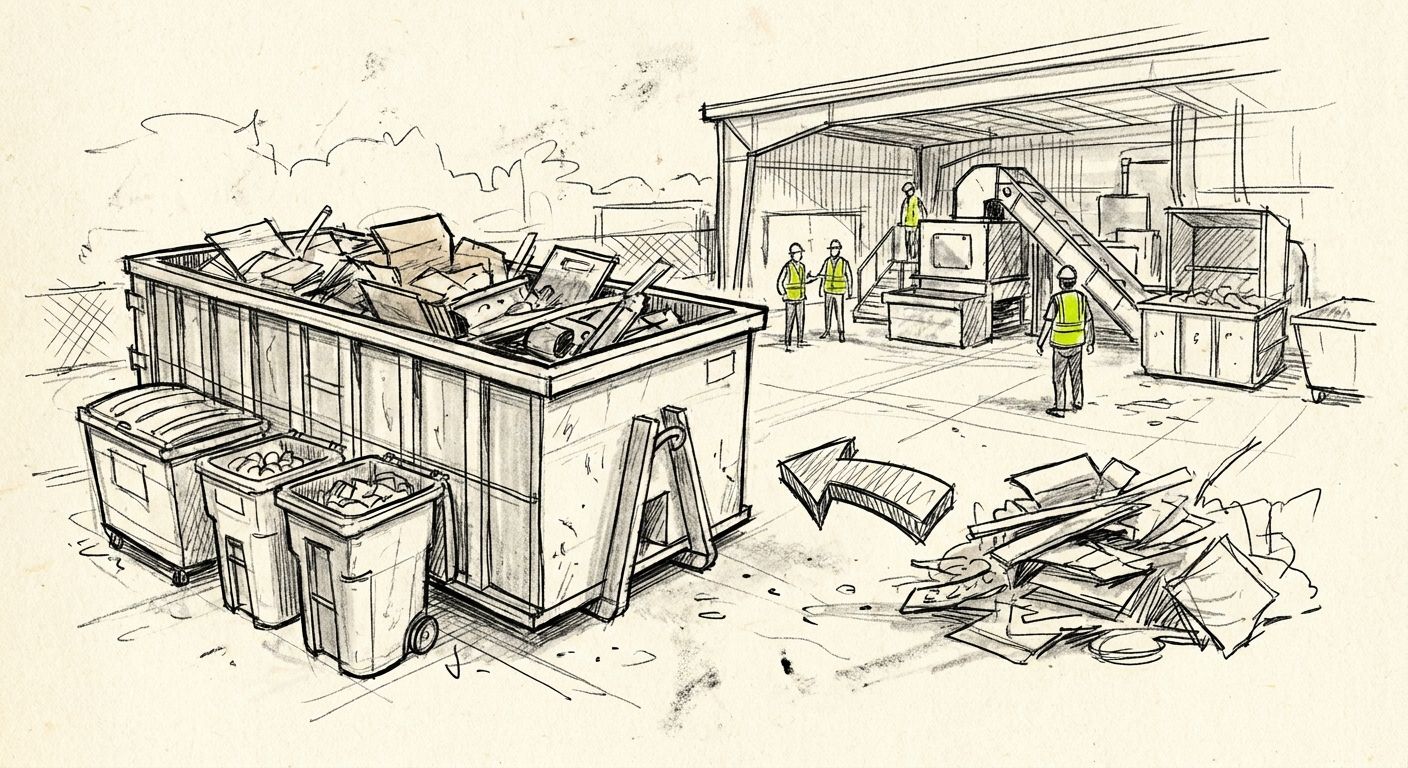 Container rental for recycling centers and transfer station overflow