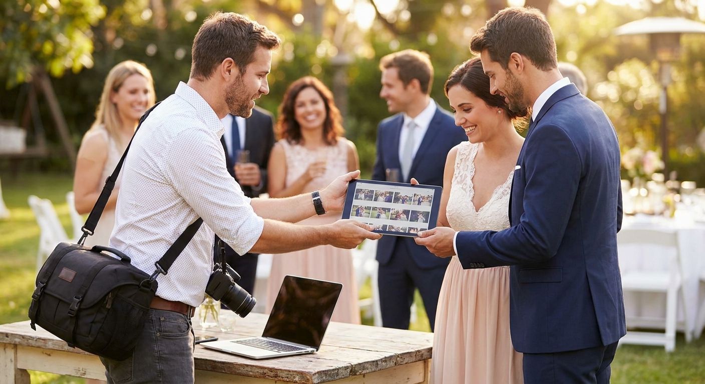 How to deliver engagement ceremony photos to guests the same day