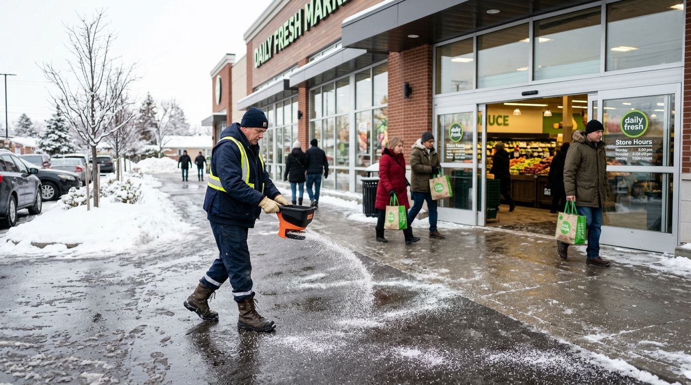 De-icing and salting for grocery stores: complete 2026 guide