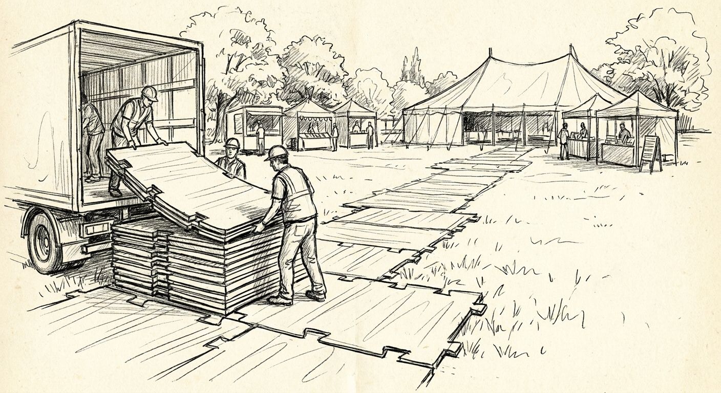 How to rent ground protection mats for an outdoor event