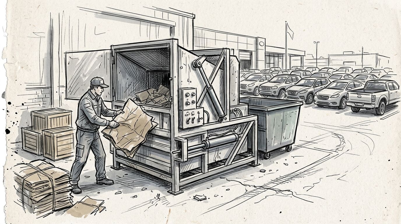 Compactor rental for auto dealerships: complete 2026 guide