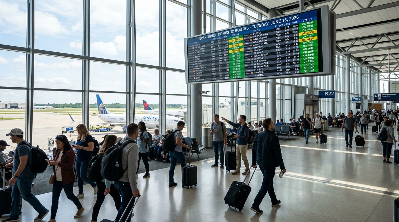 Domestic flight routes ranked by delay risk in 2026