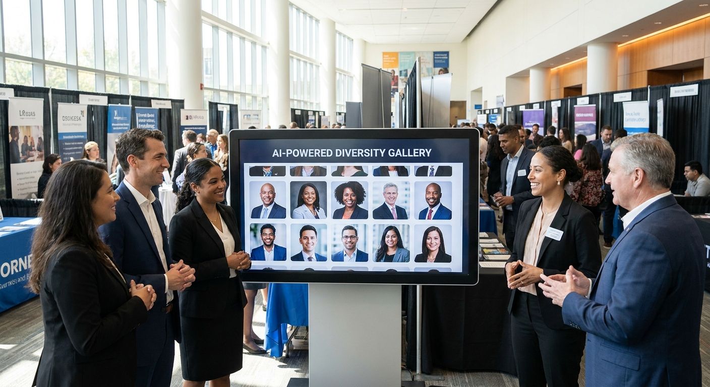 AI photo gallery for corporate diversity and hiring fair events