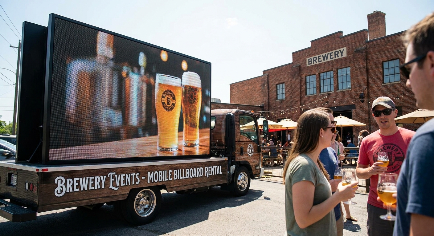 Mobile billboard truck rental for brewery events