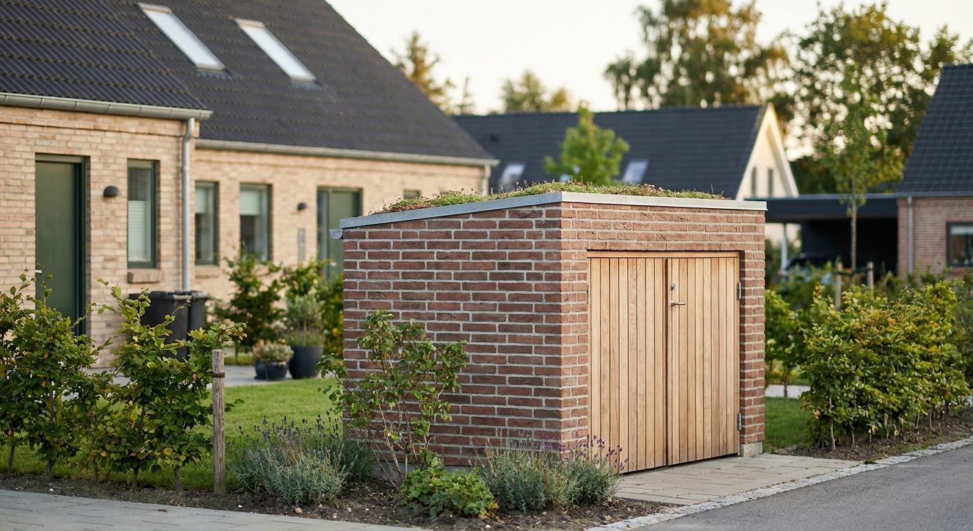 Muret affaldsskur til villaer og rækkehuse