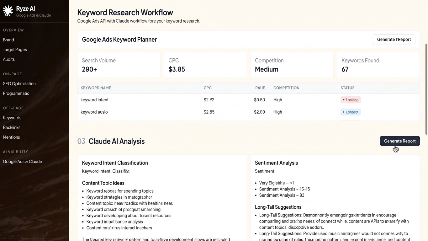 Google Ads API with Claude: keyword research workflow