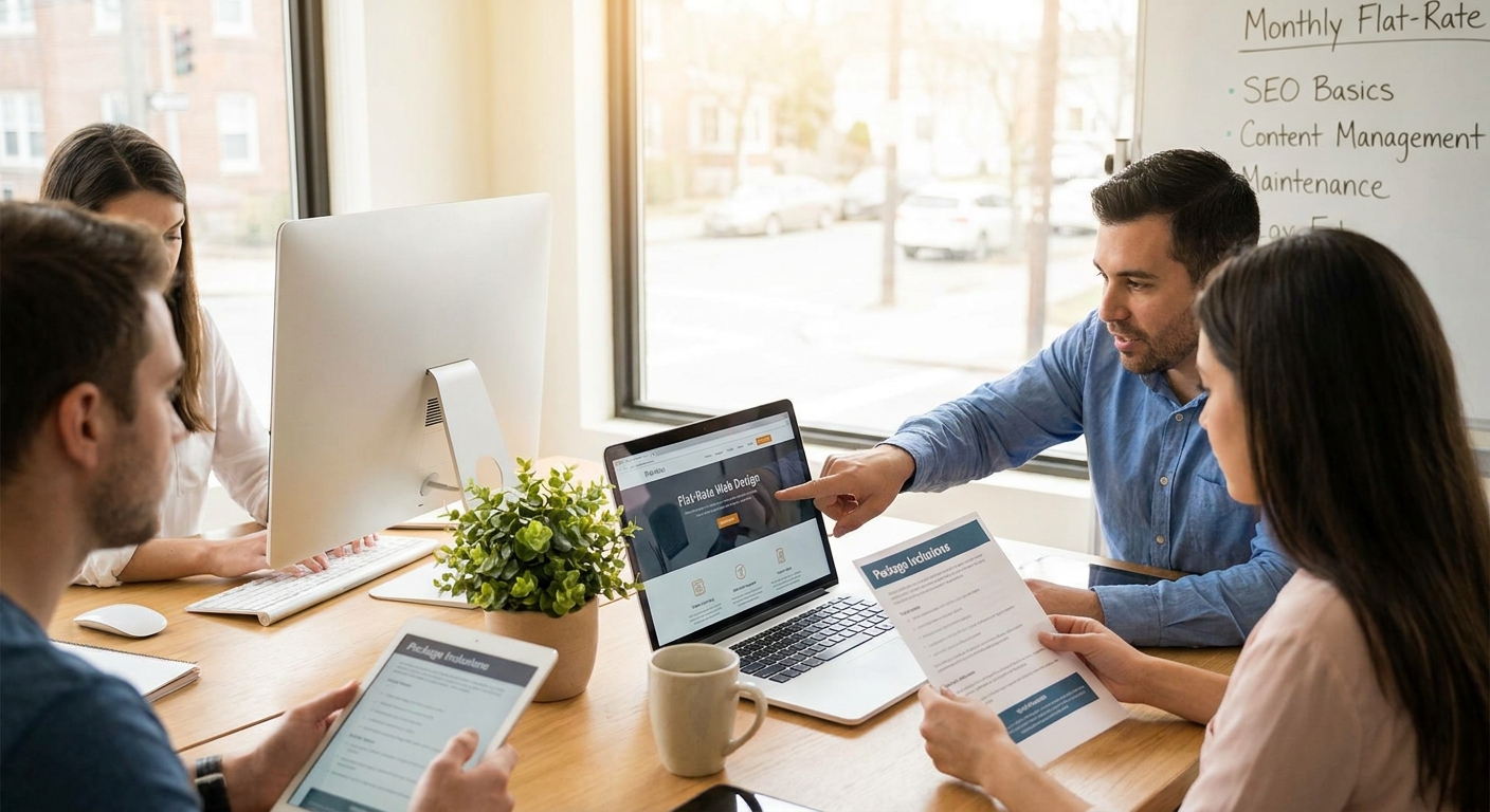 Small business web design company: what a flat-rate plan includes