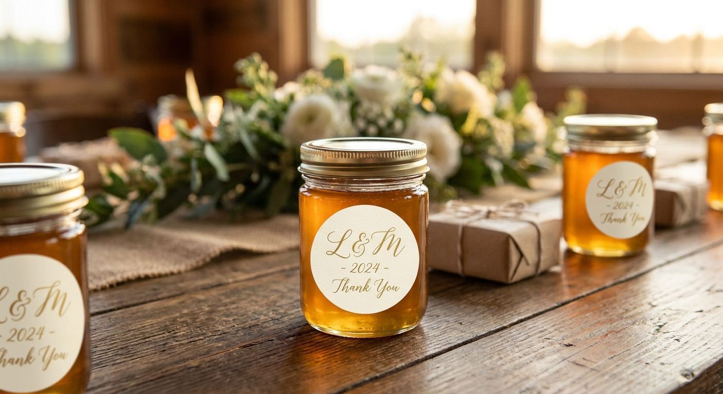 Custom stickers for wedding favours