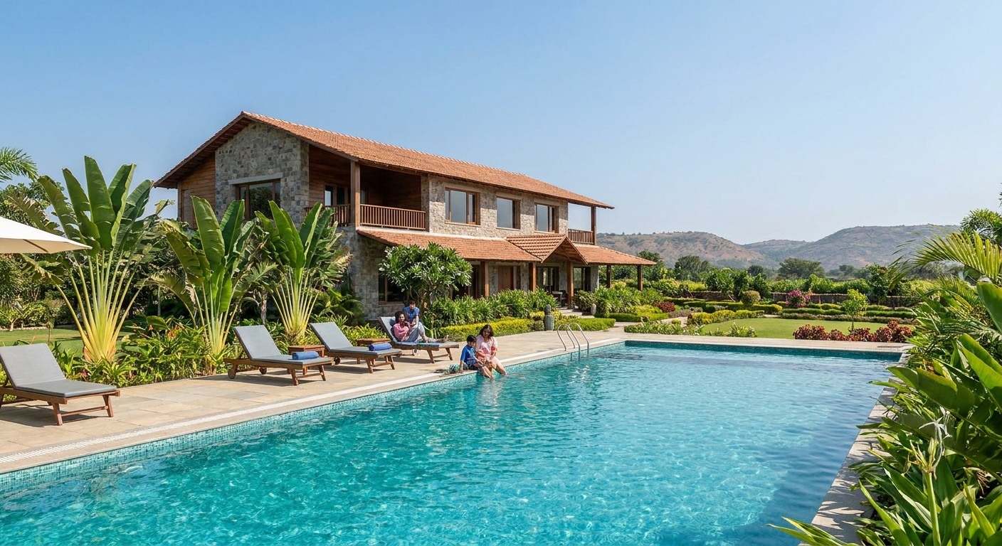 How to book a farmhouse in Hyderabad with a private pool