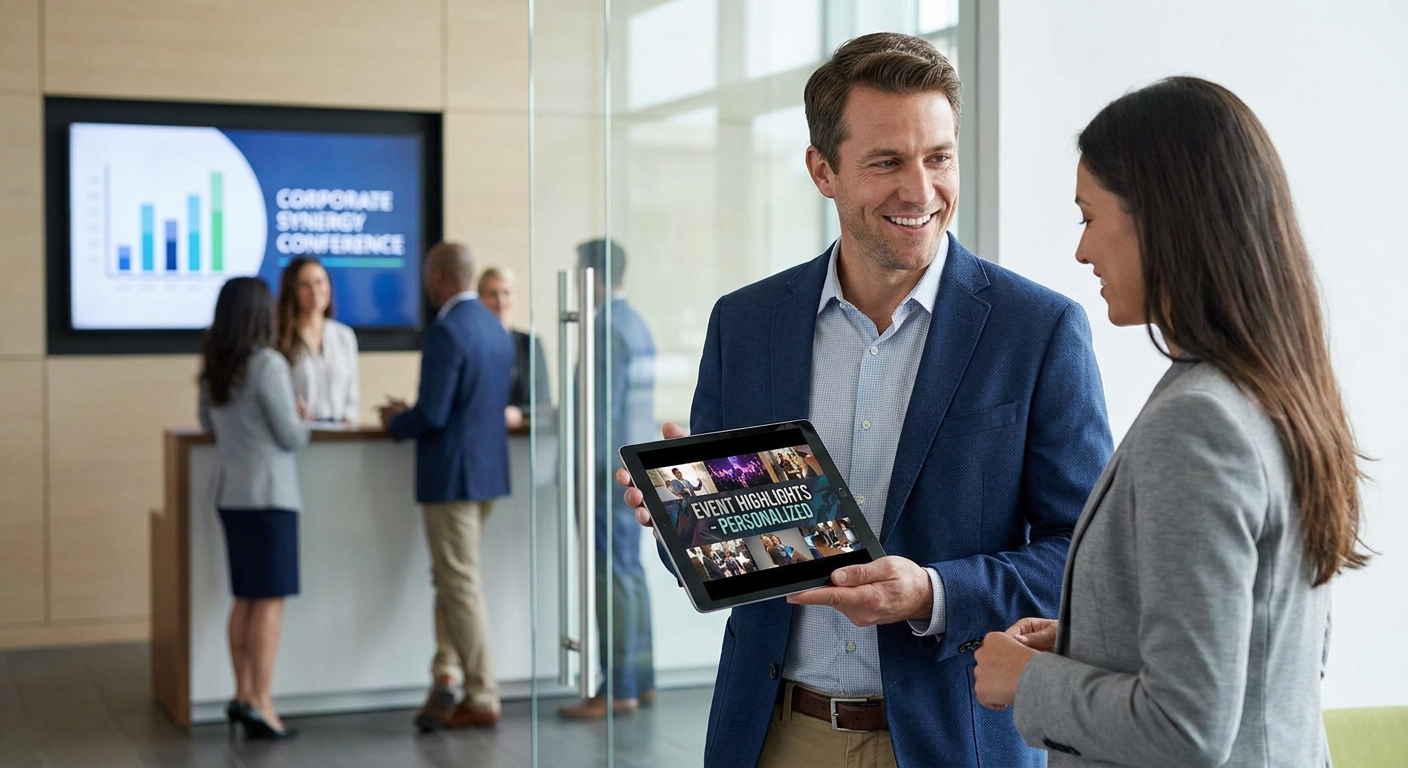 Personalized highlight reels for corporate events