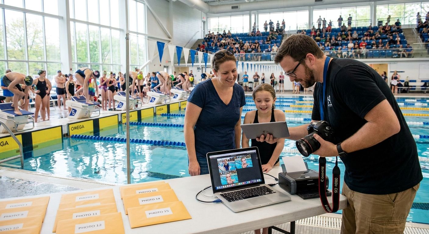 How to deliver swim meet photos to parents the same day