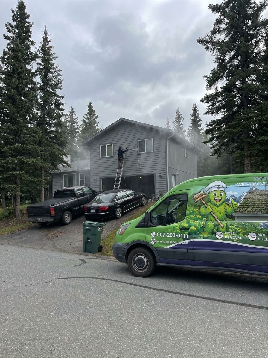 House washing service for fiber cement siding