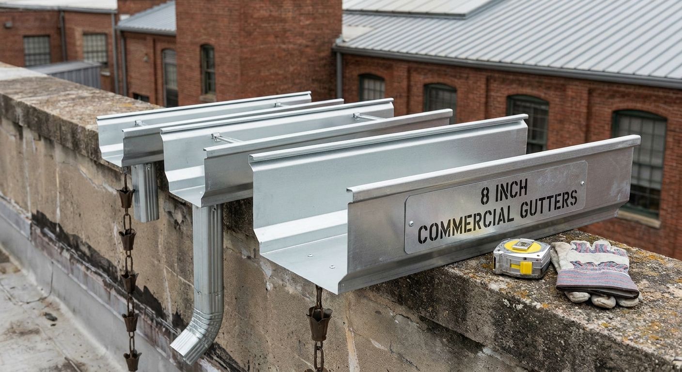 Commercial gutter sizes ranked: 5 vs 6 vs 8 inch