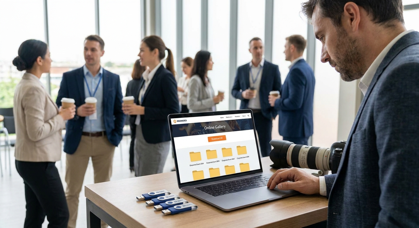 Bulk photo download for corporate event clients