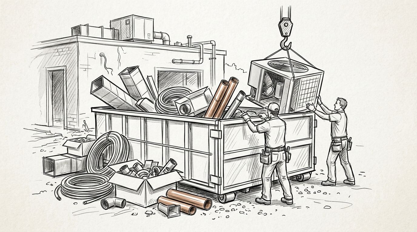 Dumpster rental for HVAC and plumbing contractors: complete 2026 guide