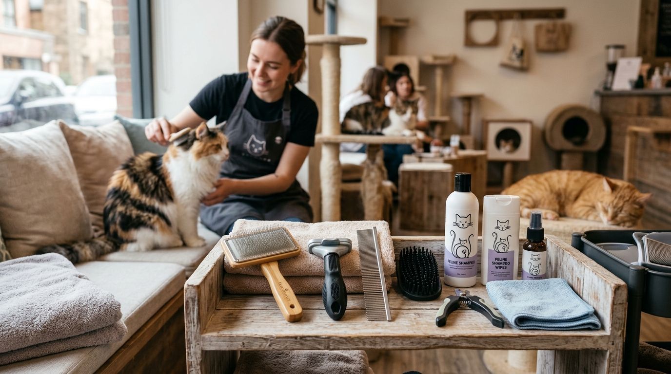 Cat grooming supplies for cat cafe owners: complete 2026 guide