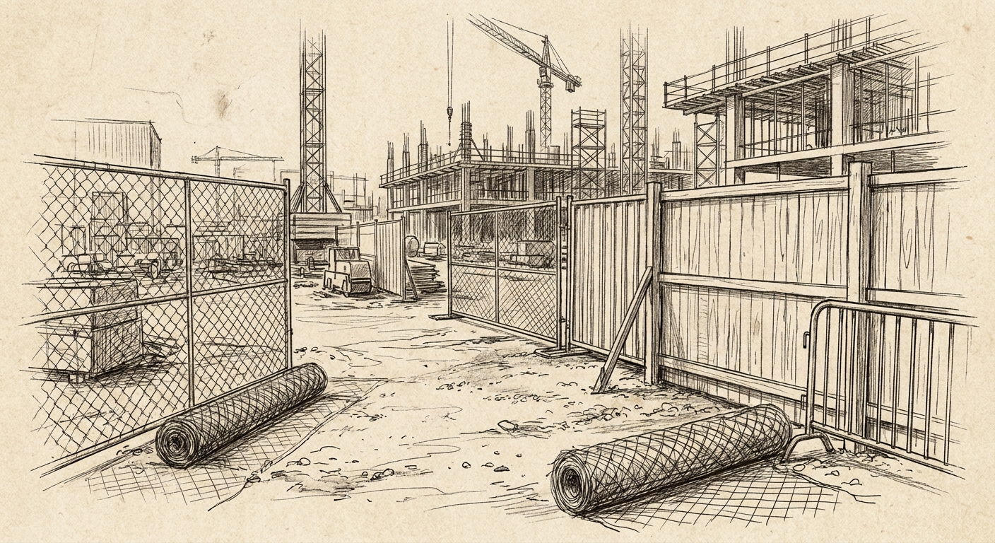 Temporary fencing for construction sites