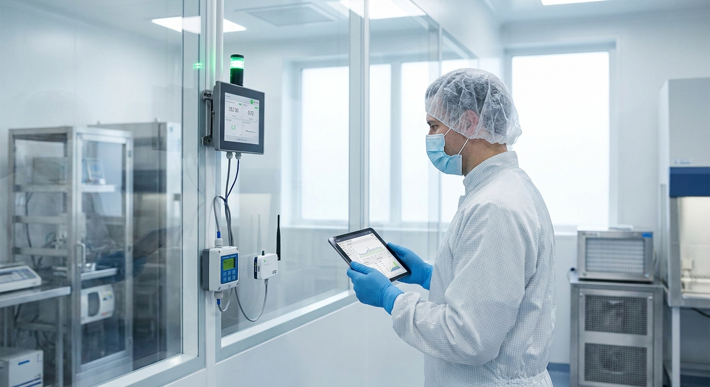 How to monitor cleanroom pressure differentials with IoT sensors