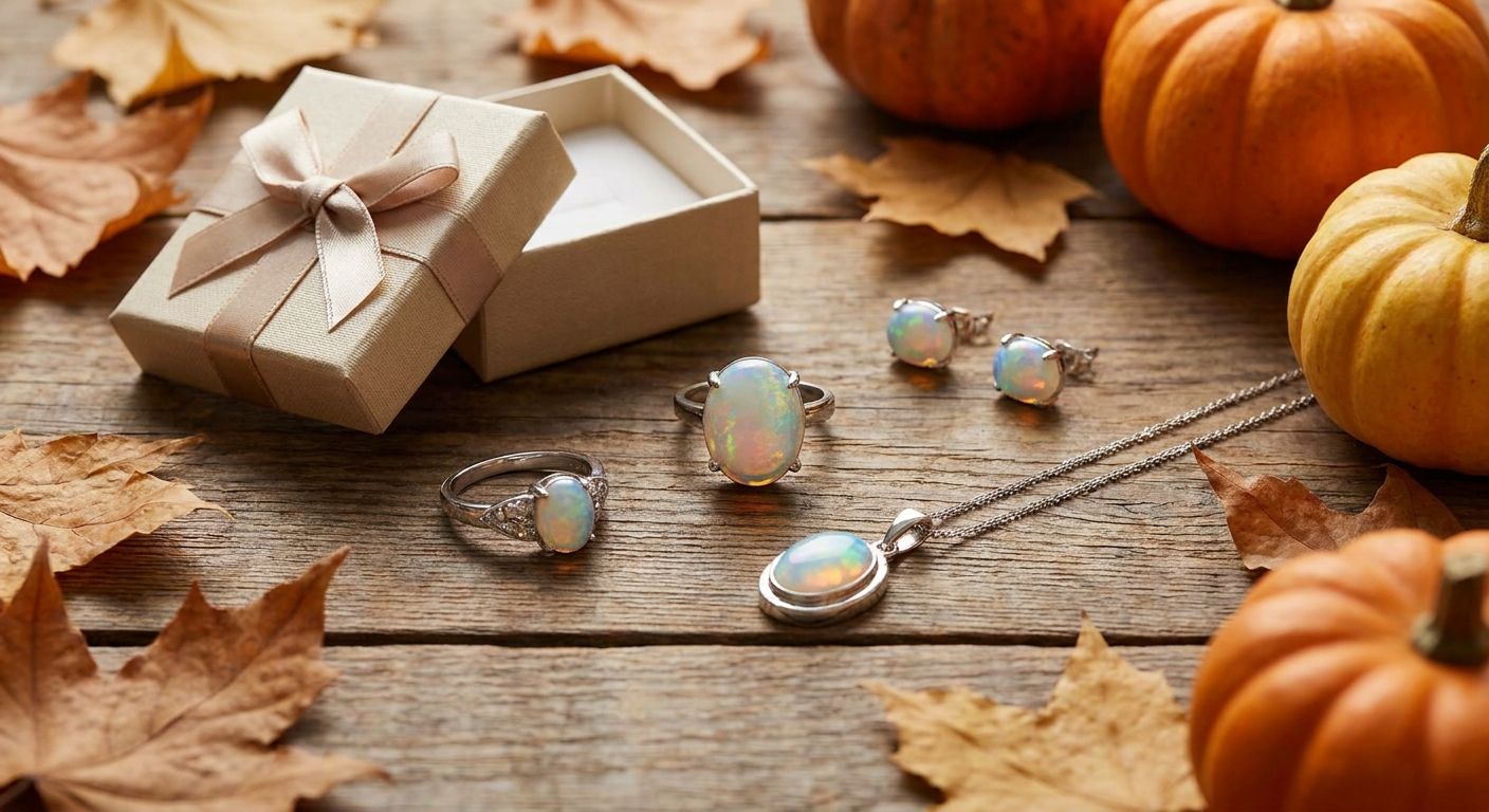 Opal jewelry for an October birthstone gift