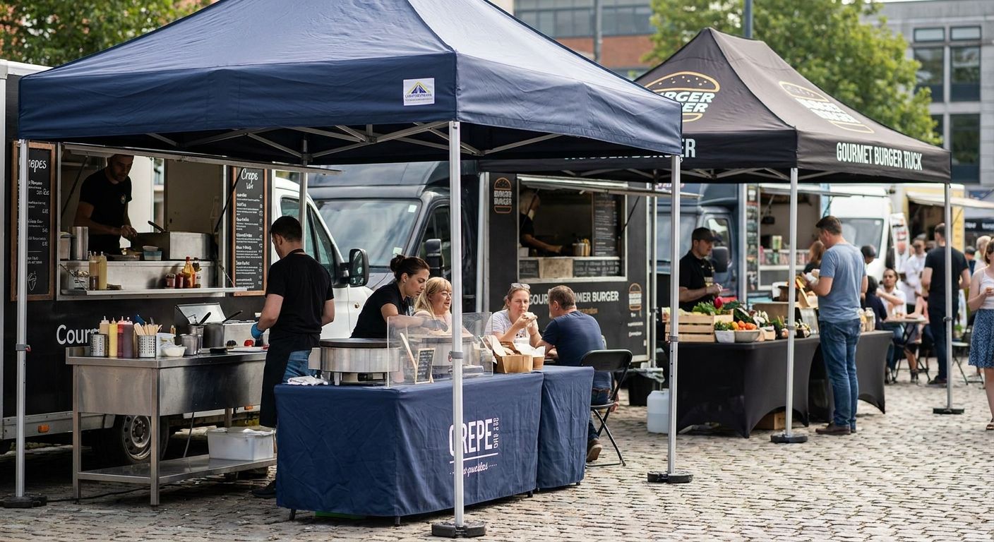 Commercial gazebos for food trucks and street vendors