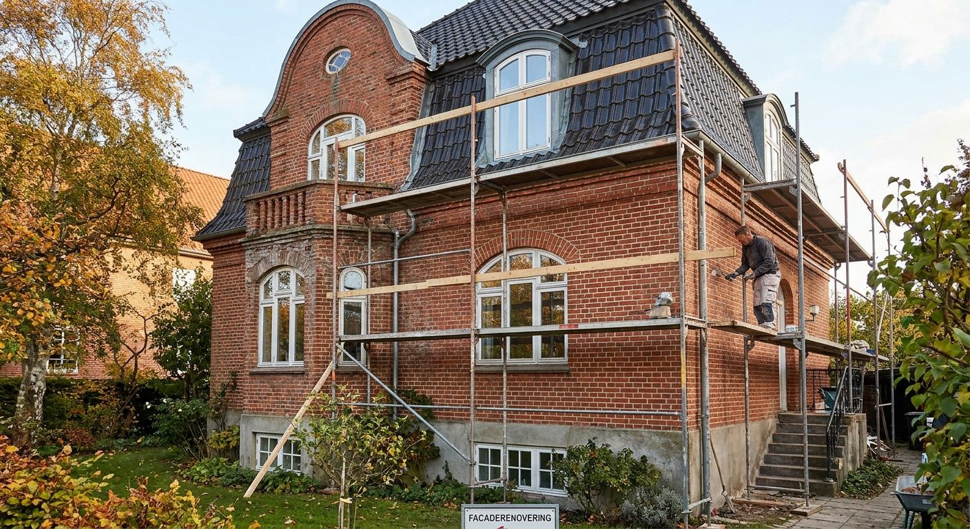 Facaderenovering af murstensvillaer fra 1930'erne