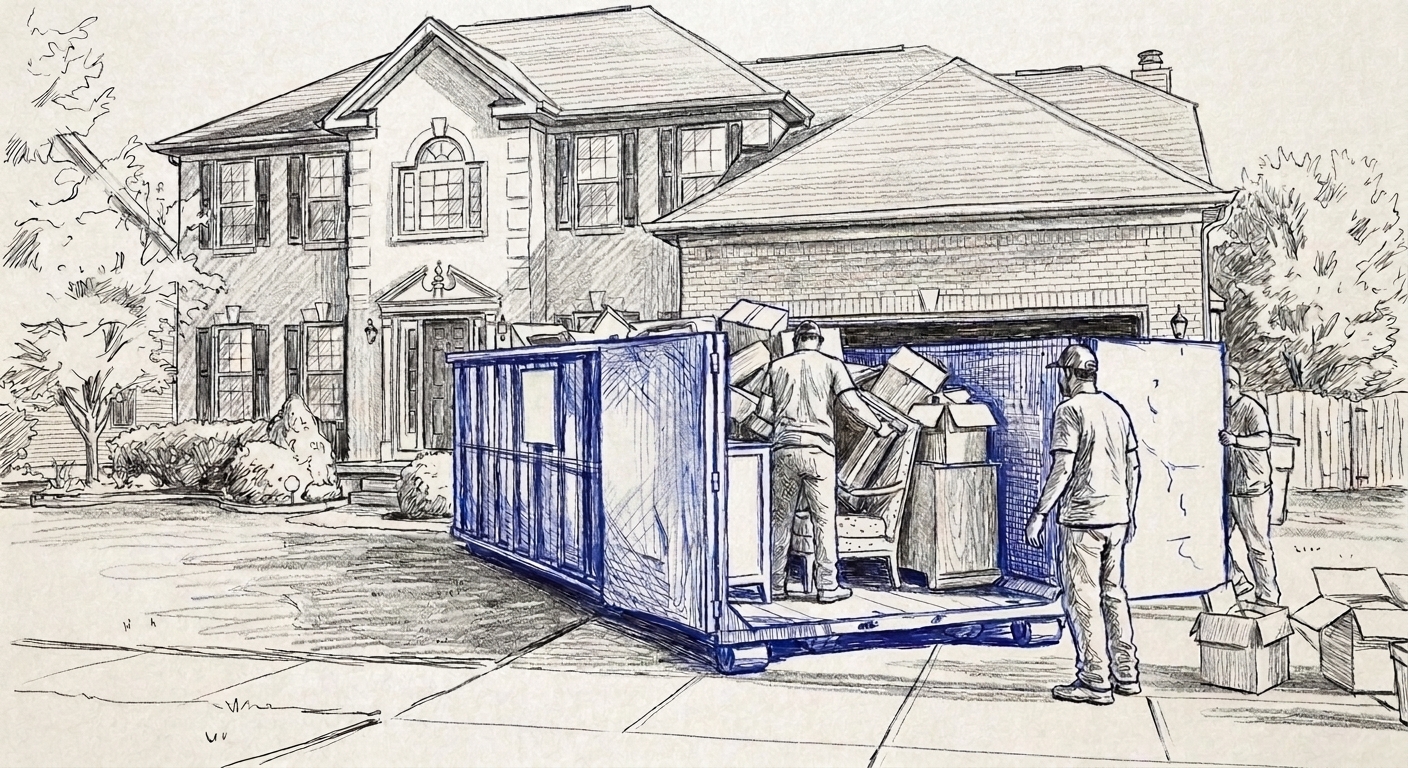 Roll-off dumpster rental for estate cleanouts