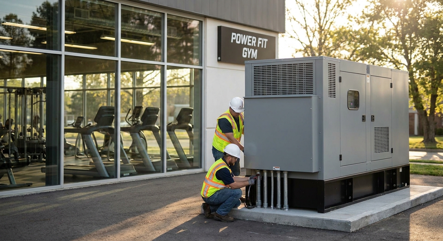Generator installation for fitness centers and gyms