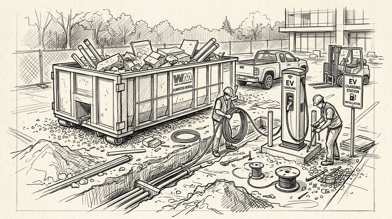 Best dumpster rental for EV charging station installations