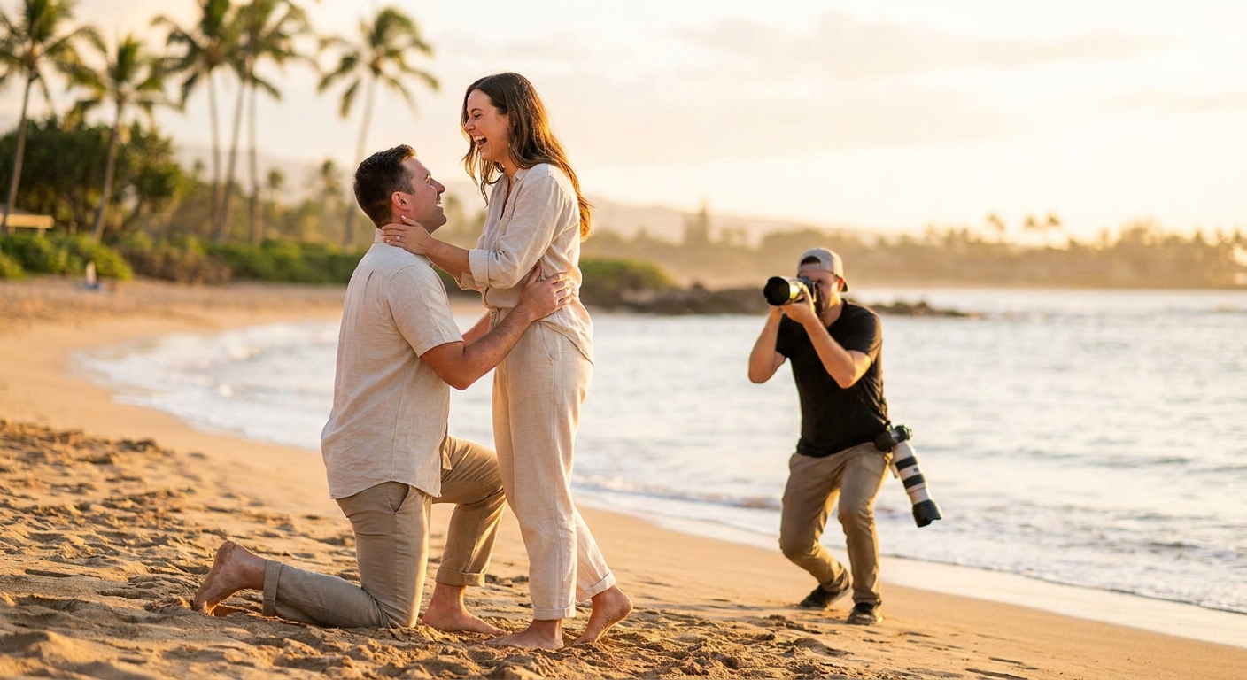 Engagement photos for beach proposals