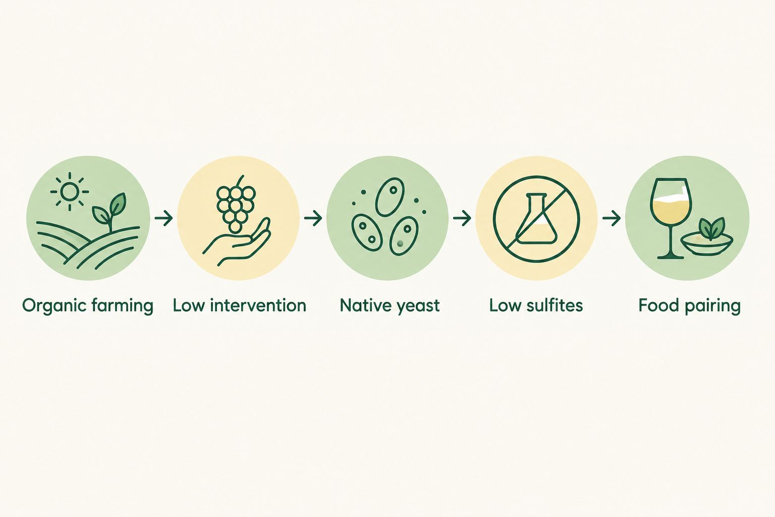 Five criteria for judging organic white wine quality