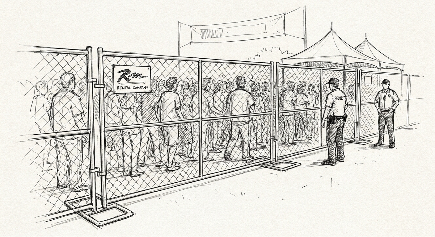 Chain link fence panel rental for crowd control at events