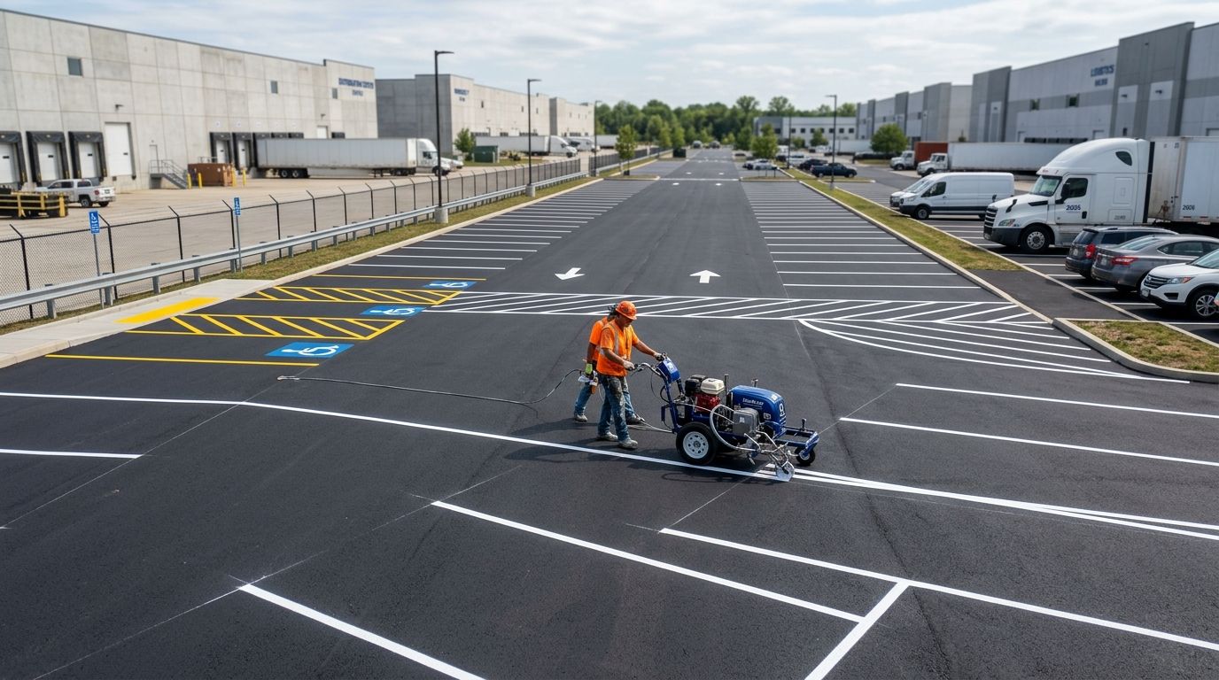 Parking lot striping for industrial parks: complete 2026 guide