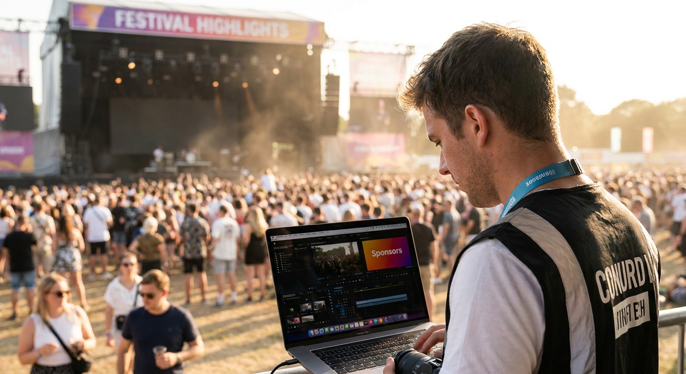 Sponsor-branded highlight videos for music festival photographers