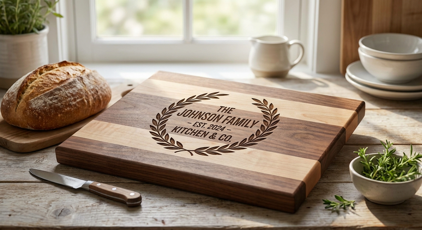 Best custom cutting board for an engraved family gift