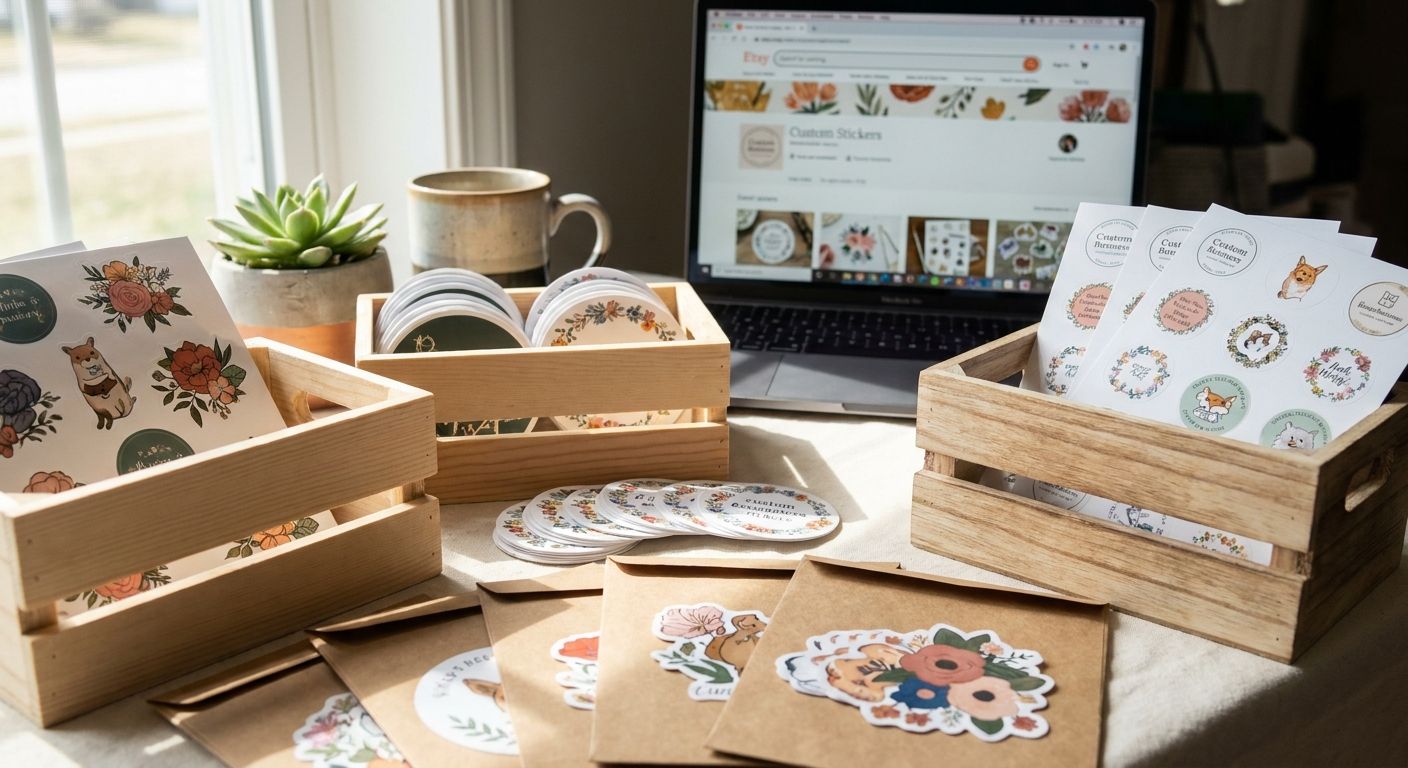 Custom stickers for Etsy and online sellers