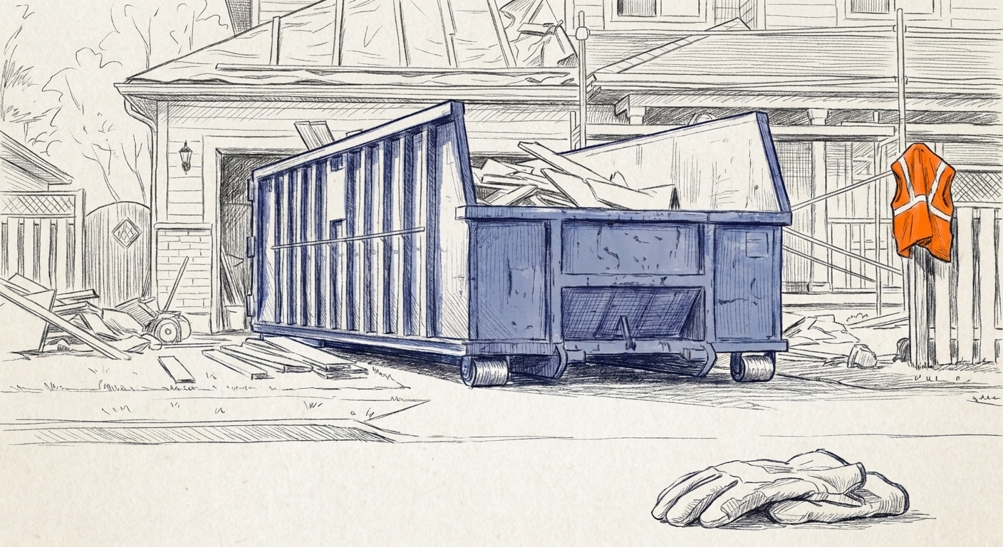 Roll-off dumpster rental for home renovations