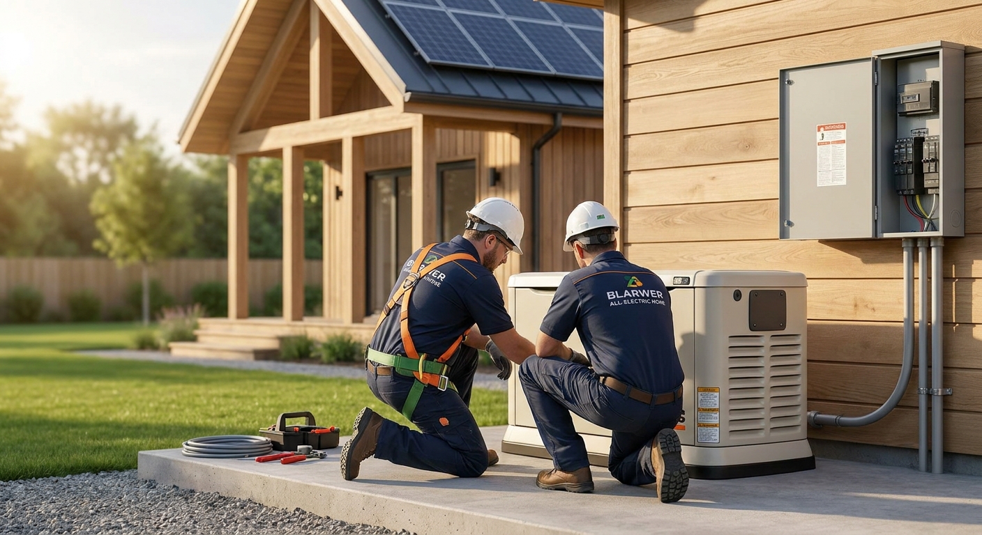 Standby generator installation for all-electric homes