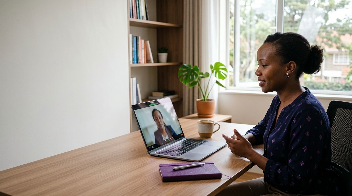 Kenyan client speaking with an LSK-verified advocate by video