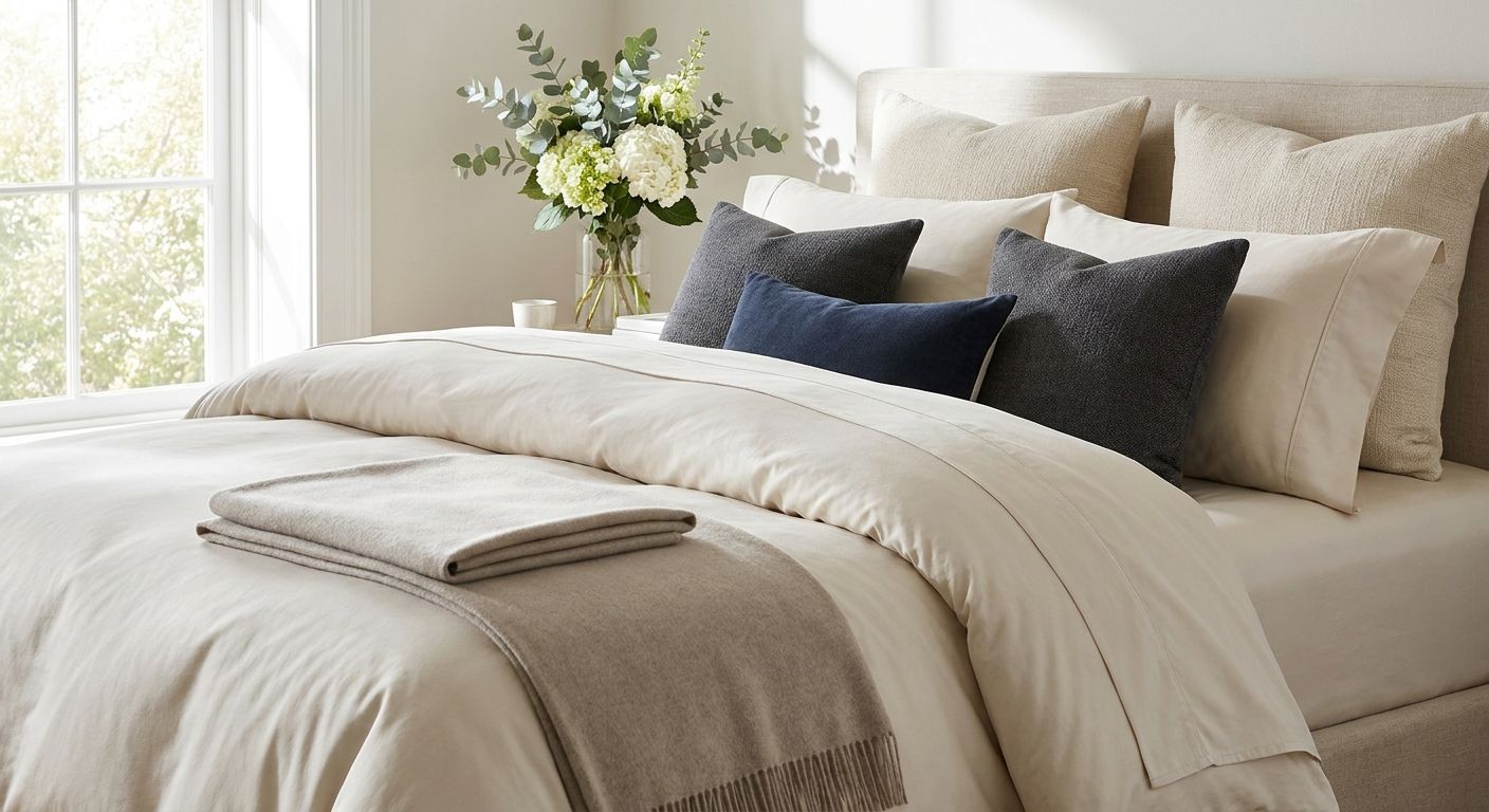 Luxury bedding for a hotel-inspired guest room