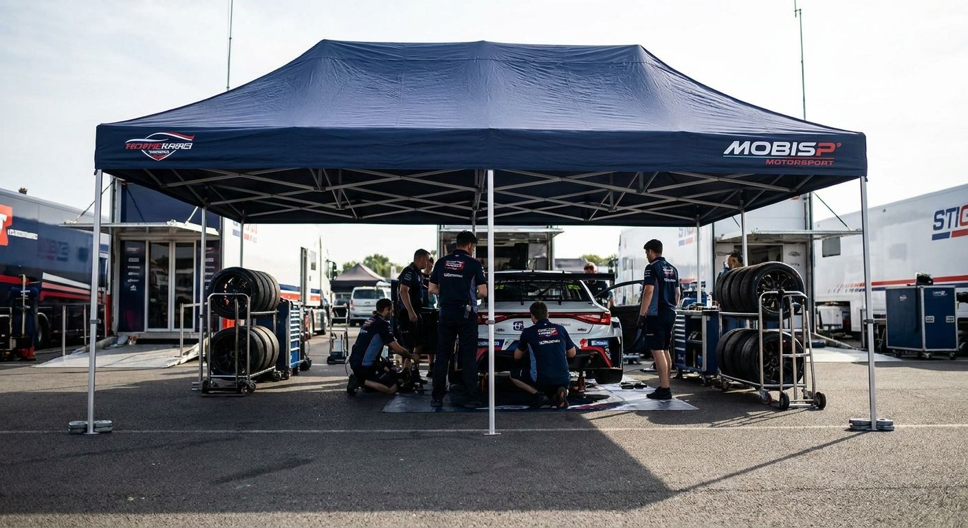 Heavy duty gazebos for motorsport teams