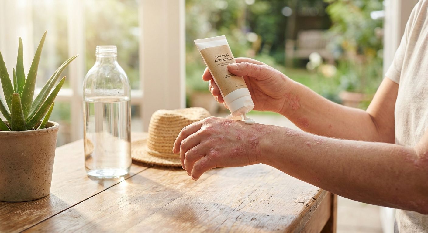 Mineral sunscreen for psoriasis-prone skin flare-ups