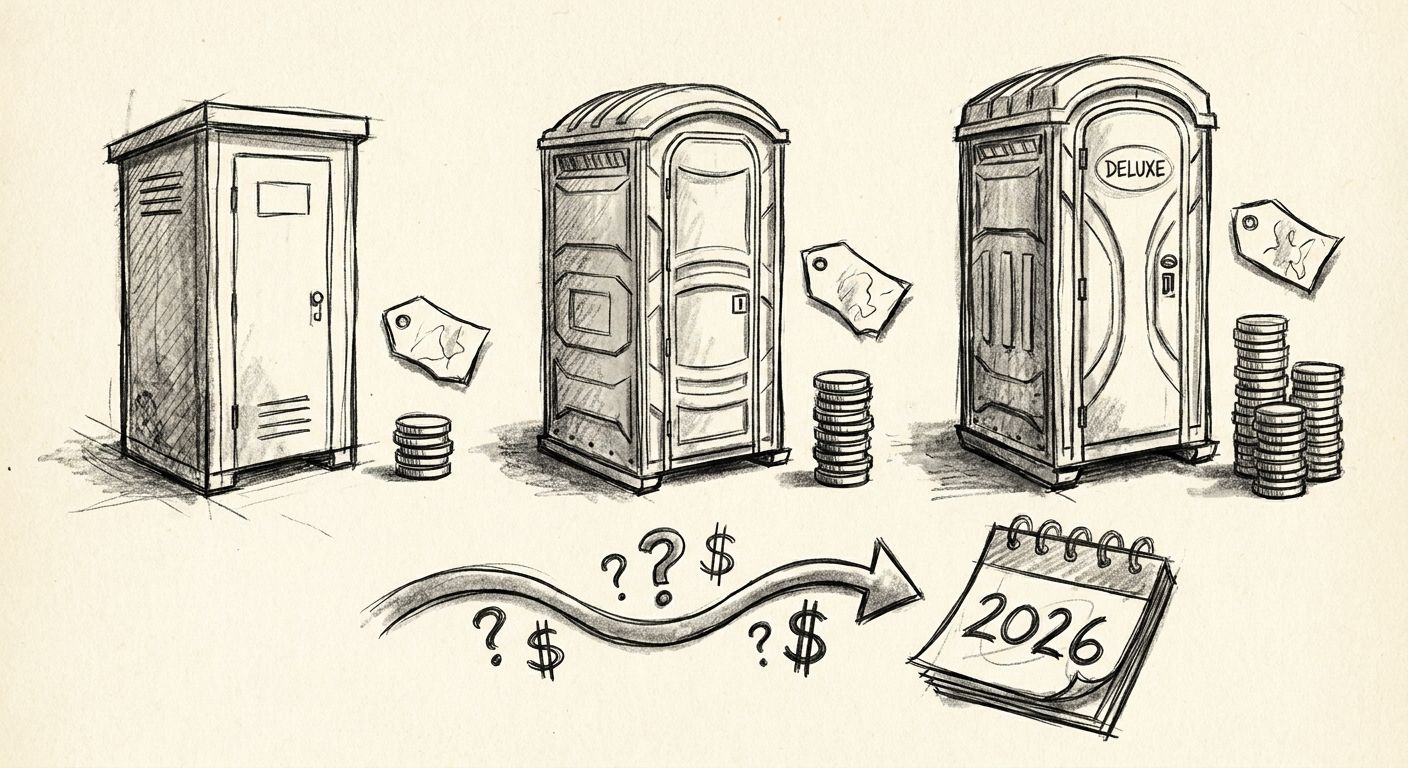 Portable toilet rental costs ranked by daily rate 2026