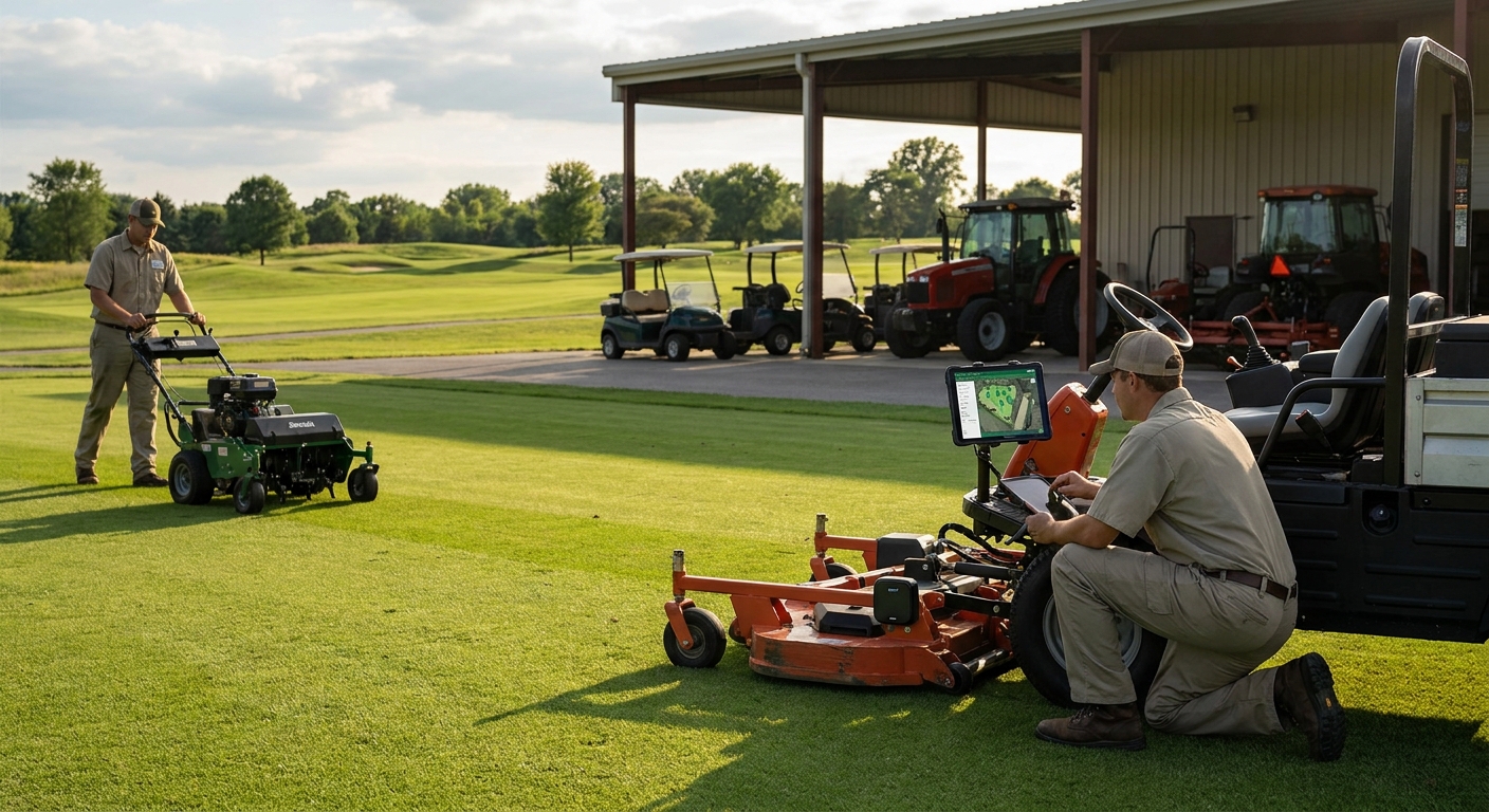 Asset tracking IoT for golf course equipment and grounds crews